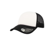 Polyester pet met gebogen en gevoerde klep 80 g/m² kleur wit/zwart