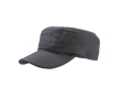 Katoenen pet in militaire stijl met klittenbandsluiting 235 g/m² kleur donkergrijs