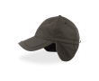 Winterpet van nylon met oorflappen en fleecevoering kleur donkergrijs