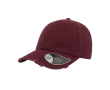 Katoenen pet in Amerikaanse jaren 90-stijl met versleten look 280 g/m² kleur bordeaux