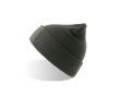 Dubbelgelaagde muts van gerecycled polyester met patch kleur donkergrijs