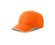 Baseballpet van gerecycled polyester met 5 panelen 220 g/m² kleur oranje