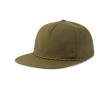 Onversterkte 5-panel cap met gerecyclede platte klep ReTraze® kleur olijfgroen