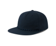 Onversterkte 5-panel cap met gerecyclede platte klep ReTraze® kleur marineblauw