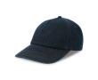 Ecologische denim baseballpet met 5 panelen en gesp-sluiting kleur donkerblauw
