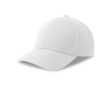 Baseballpet van eco polyester, 6 panelen en klittenbandsluiting kleur wit