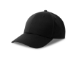 Baseballpet van eco polyester, 6 panelen en klittenbandsluiting kleur zwart