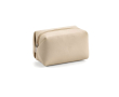 Geometrische toilettas van gerecycled kunstleer en voering kleur beige