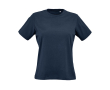 Dames T-shirt van biologisch ring-spun katoen 165 g/m² Copacabana kleur marineblauw