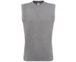 Mouwloos shirt van 100% katoen voor heren 145 g/m² B&C kleur gemarmerd grijs
