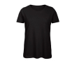 T-shirt van biologisch katoen voor dames met korte mouwen 140 g/m² B&C kleur zwart
