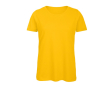 T-shirt van biologisch katoen voor dames met korte mouwen 140 g/m² B&C kleur donkergeel