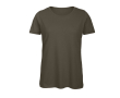 T-shirt van biologisch katoen voor dames met korte mouwen 140 g/m² B&C kleur khaki