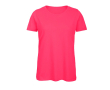 T-shirt van biologisch katoen voor dames met korte mouwen 140 g/m² B&C kleur roze