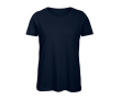 T-shirt van biologisch katoen voor dames met korte mouwen 140 g/m² B&C kleur marineblauw