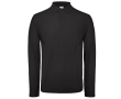 Katoenen polo met lange mouwen voor heren 180 g/m² B&C kleur zwart