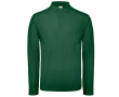 Katoenen polo met lange mouwen voor heren 180 g/m² B&C kleur donkergroen