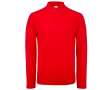 Katoenen polo met lange mouwen voor heren 180 g/m² B&C kleur rood