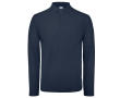Katoenen polo met lange mouwen voor heren 180 g/m² B&C kleur marineblauw