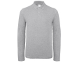 Katoenen polo met lange mouwen voor heren 180 g/m² B&C kleur lichtgrijs