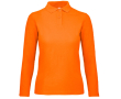 Katoenen polo met lange mouwen voor dames 180 g/m² B&C kleur oranje
