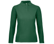 Katoenen polo met lange mouwen voor dames 180 g/m² B&C kleur donkergroen