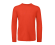 T-shirt voor heren met lange mouwen van biologisch katoen B&C kleur rood
