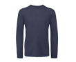 T-shirt voor heren met lange mouwen van biologisch katoen B&C kleur marineblauw