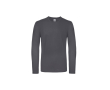 Katoenen T-shirt met lange mouwen voor heren 145 g/m² B&C kleur donkergrijs