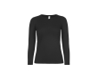 Katoenen T-shirt voor dames met lange mouwen 145 g/m² B&C kleur zwart