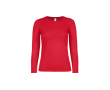 Katoenen T-shirt voor dames met lange mouwen 145 g/m² B&C kleur rood