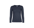 Katoenen T-shirt voor dames met lange mouwen 145 g/m² B&C kleur marineblauw