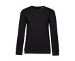 Sweatshirt voor dames met lange mouwen van katoen 280 g/m² B&C kleur zwart