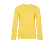 Sweatshirt voor dames met lange mouwen van katoen 280 g/m² B&C kleur geel