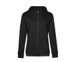 Katoenen sweatshirt voor dames met rits 280 g/m² B&C kleur zwart