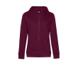 Katoenen sweatshirt voor dames met rits 280 g/m² B&C kleur granaat