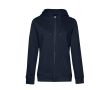 Katoenen sweatshirt voor dames met rits 280 g/m² B&C kleur marineblauw