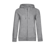 Katoenen sweatshirt voor dames met rits 280 g/m² B&C kleur lichtgrijs
