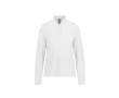Polo van piqué katoen voor dames met lange mouwen 180 g/m² B&C kleur wit