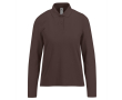 Polo van piqué katoen voor dames met lange mouwen 180 g/m² B&C kleur donker bruin