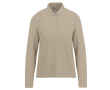Polo van piqué katoen voor dames met lange mouwen 180 g/m² B&C kleur zand