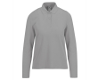 Polo van piqué katoen voor dames met lange mouwen 180 g/m² B&C kleur gemarmerd grijs