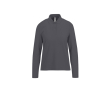 Polo van piqué katoen voor dames met lange mouwen 180 g/m² B&C kleur donkergrijs