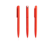Elegante pen van gerecycled roestvrij staal met blauwe inkt kleur rood