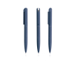 Elegante pen van gerecycled roestvrij staal met blauwe inkt kleur marineblauw