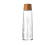Premium duurzame glazen fles met bamboedeksel 750ml kleur lichtbruin