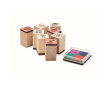 Set van 8 houten inktstempels met kerstmotieven Christmas kleur naturel