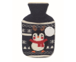 Warmwaterkruik met kersthoes met een capaciteit van 250 ml kleur marineblauw