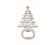 Kersteditie flesopener in de vorm van een kerstboom kleur mat zilver