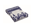 RPET-fleecedeken met kerstprint en kaart 190g/m2 kleur blauw